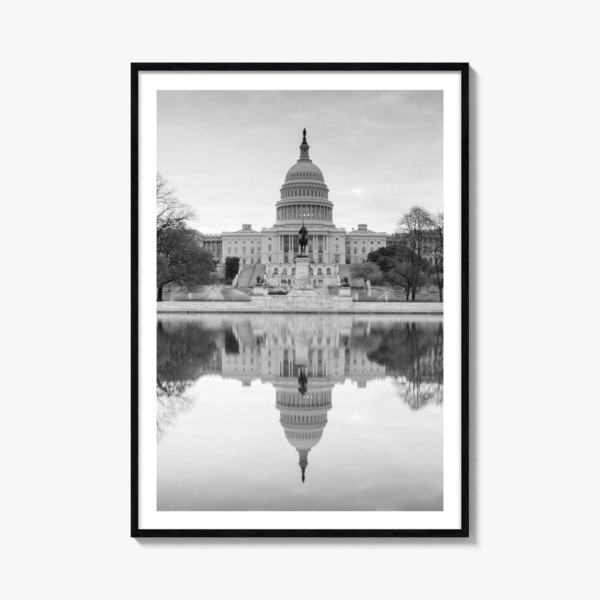Washington, D.C. no. 1 black & white photo poster of District of Columbia, USA – vertical wall art, unframed print shown in i