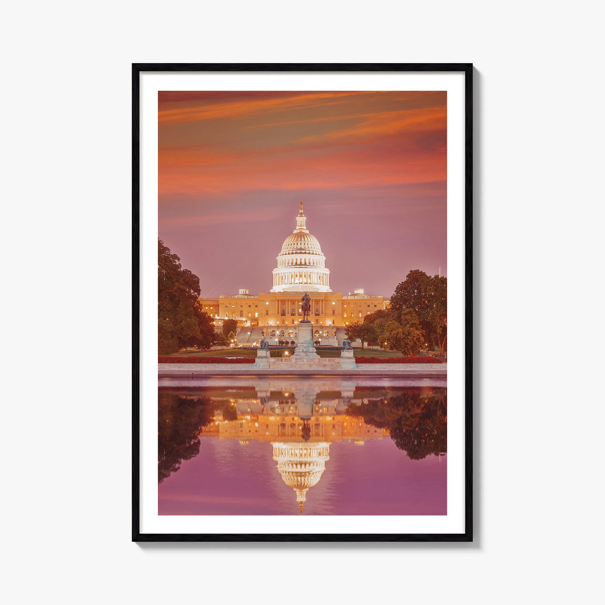 Washington, D.C. no. 1 colorful photo poster of District of Columbia, USA – vertical wall art, unframed print shown in interi