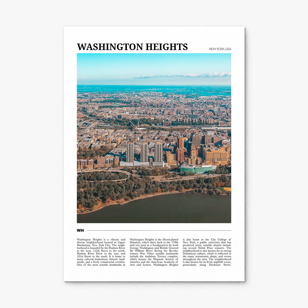 Washington Heights Travel Poster, print only (unframed)
