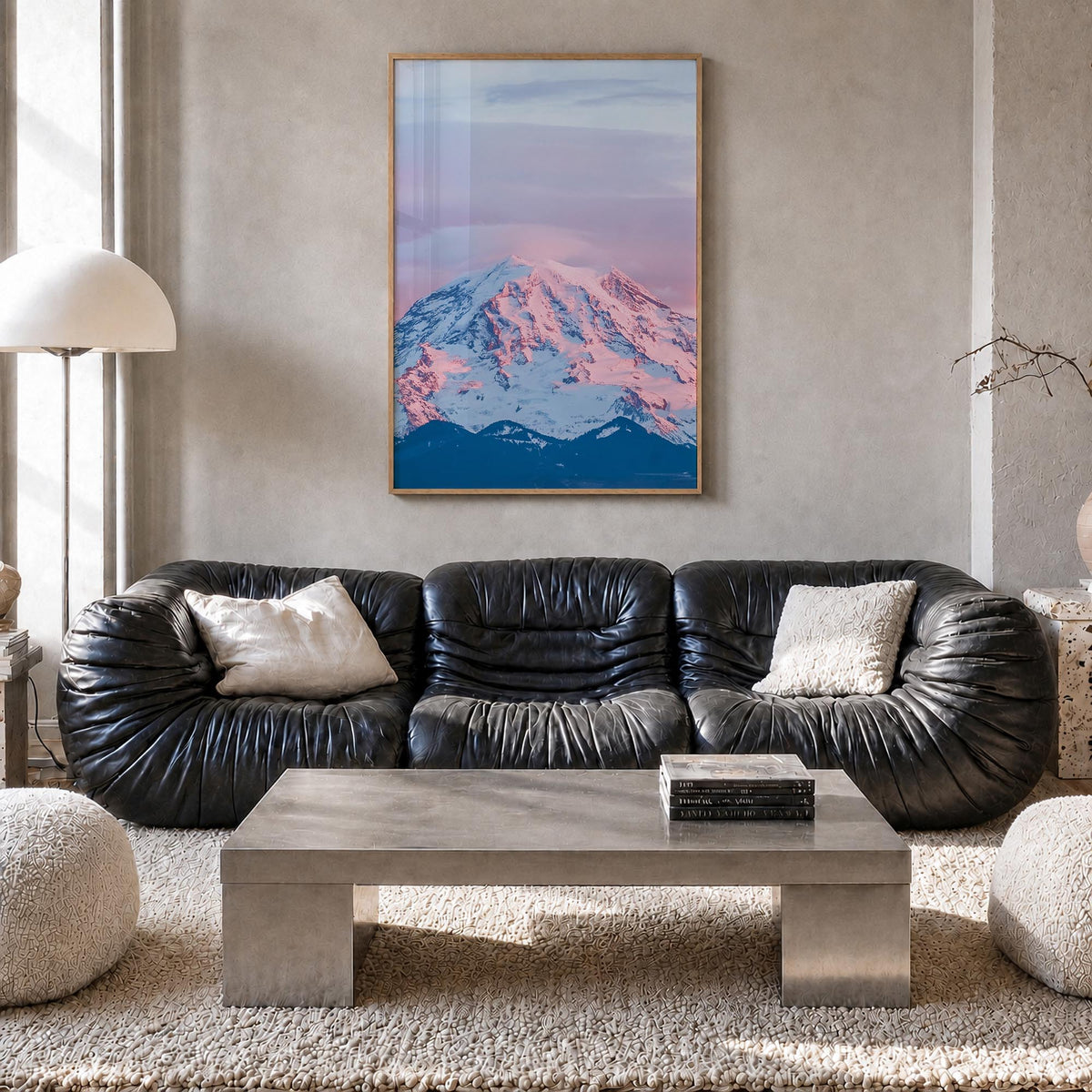 Washington (State) colorful photo poster of Washington, USA – vertical wall art in natural wood frame, hanging on wall