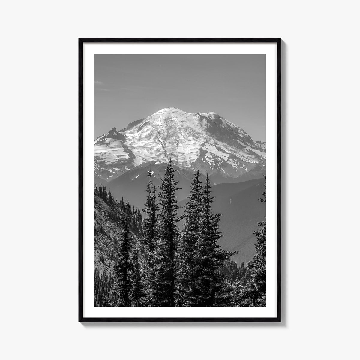 Washington (State) no. 2 black & white photo poster of Washington, USA – vertical wall art, unframed print shown in interior