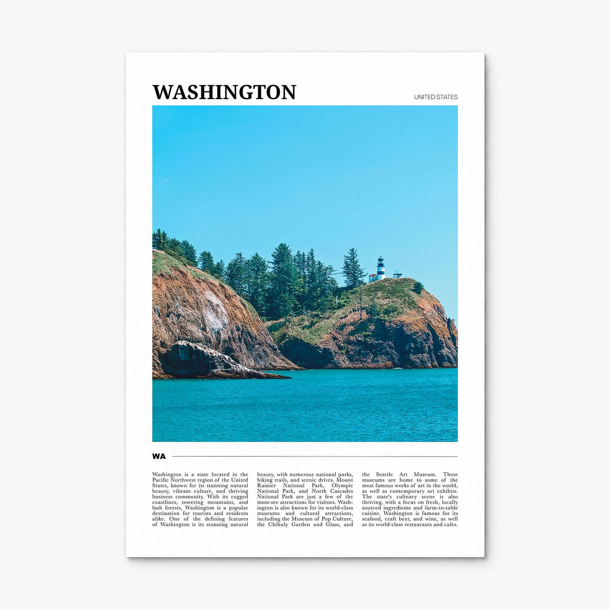 Washington (State) Travel Poster, print only (unframed)