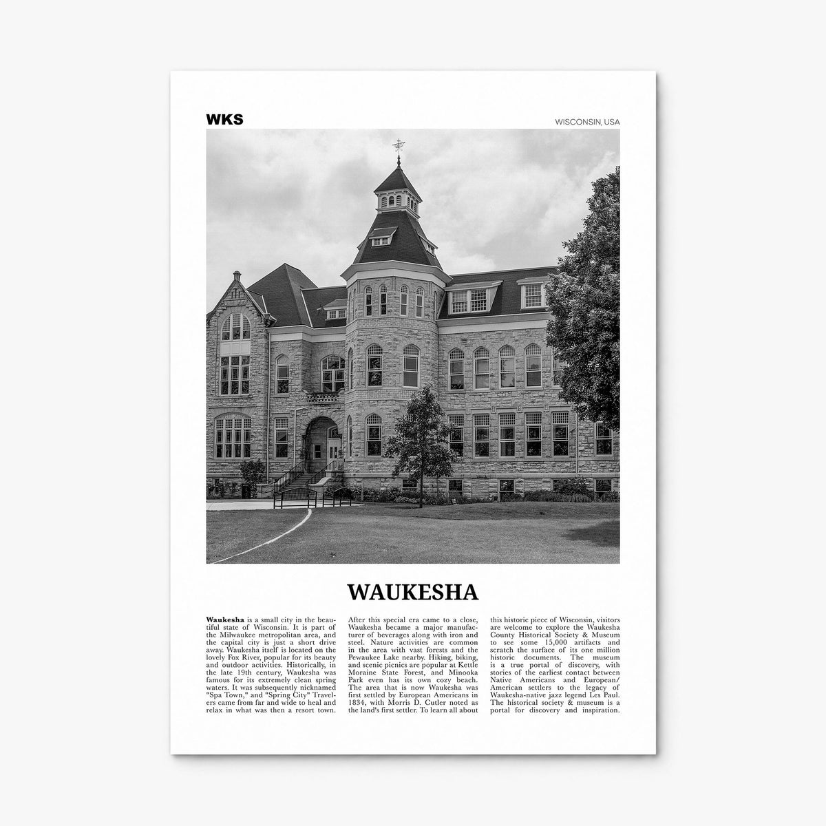 Waukesha Newspaper Poster, print only (unframed)
