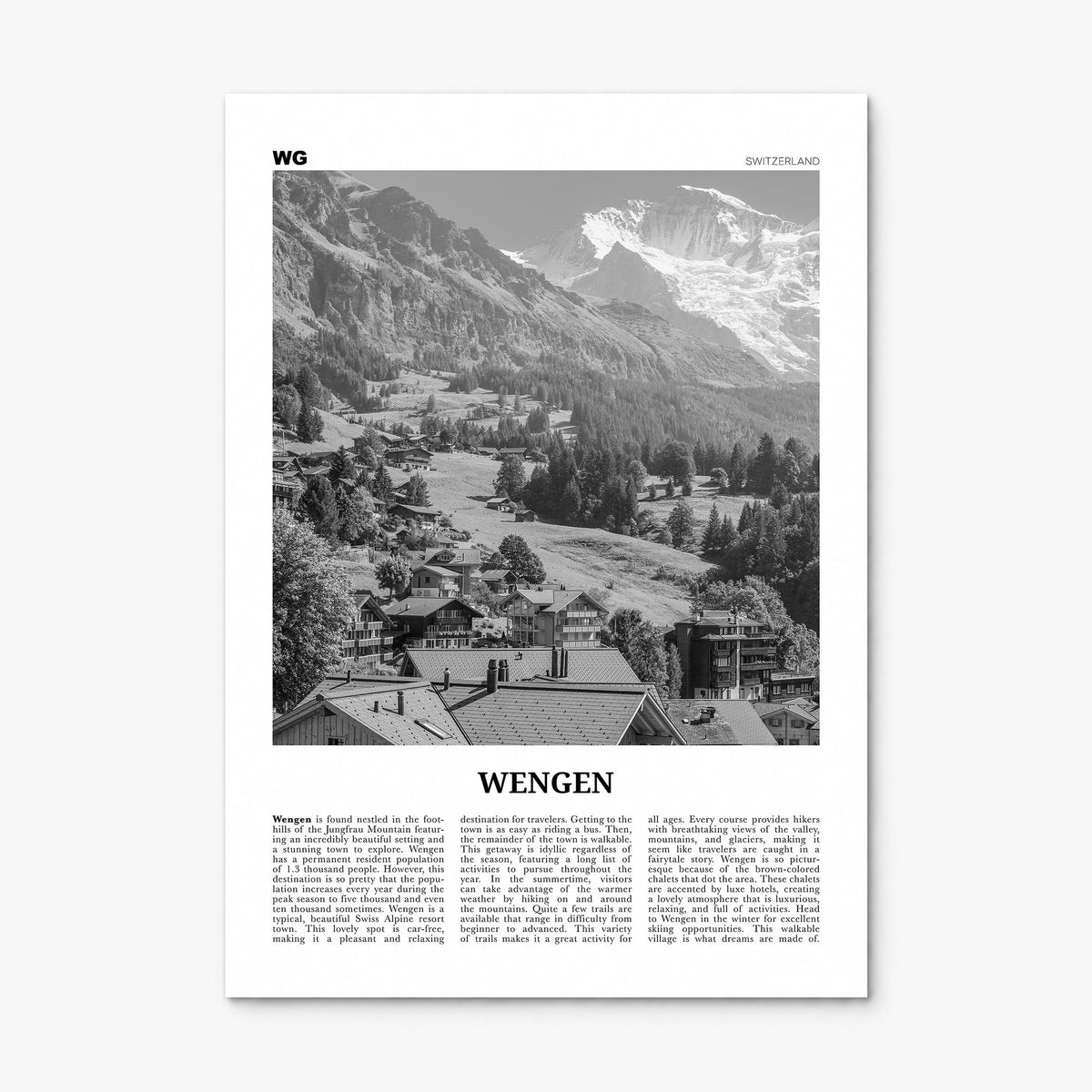 Wengen Newspaper Poster, print only (unframed)
