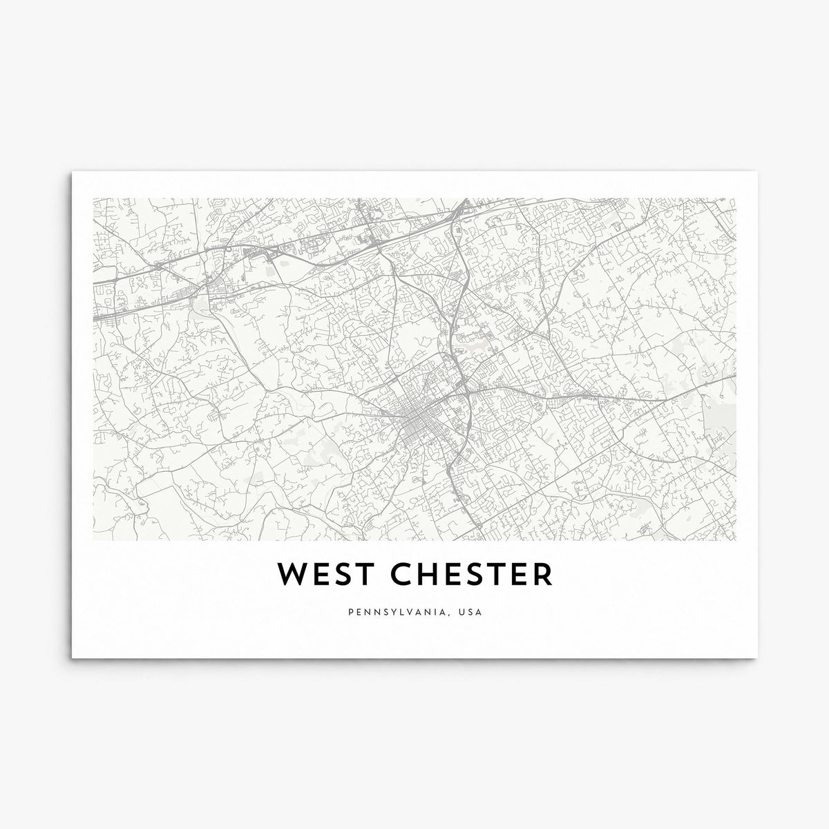 West Chester, Pennsylvania Map Poster, print only (unframed)