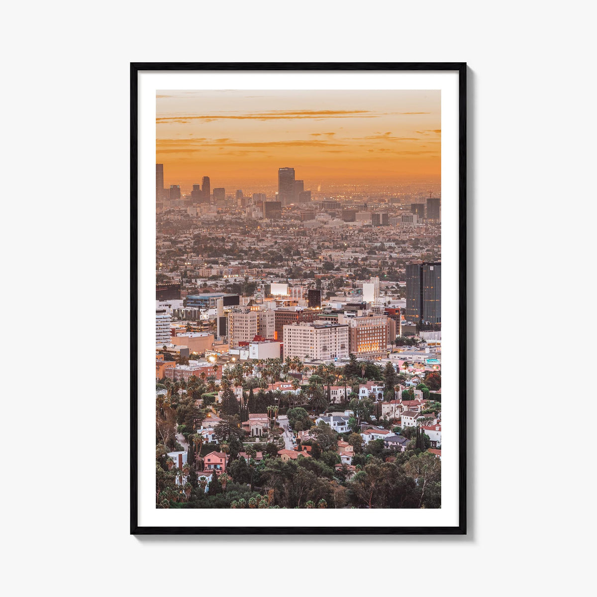 West Hollywood colorful photo poster of California, USA – vertical wall art, unframed print shown in interior mockup