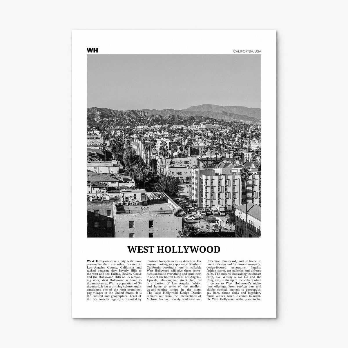 West Hollywood Newspaper Poster, print only (unframed)
