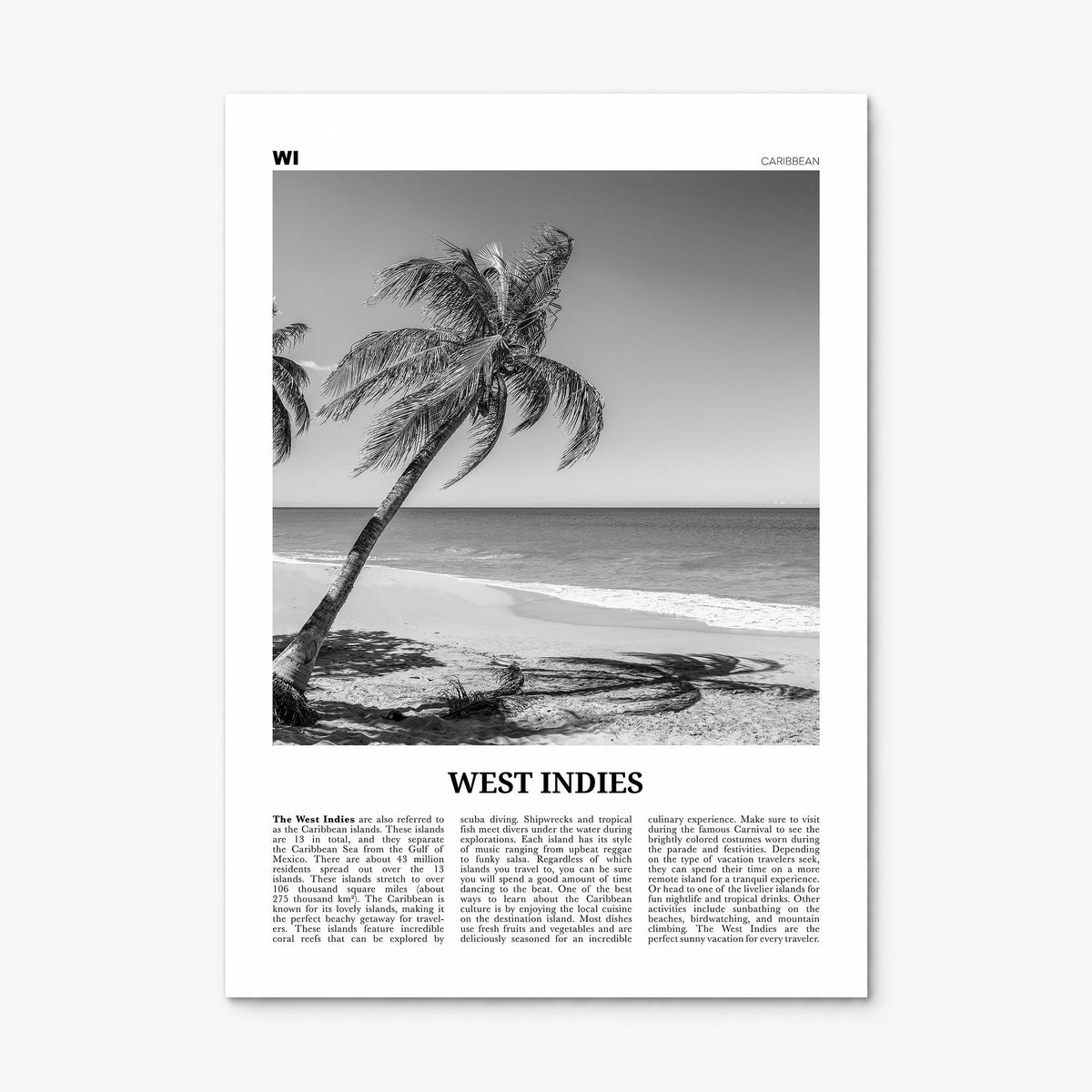 West Indies Newspaper Poster, print only (unframed)