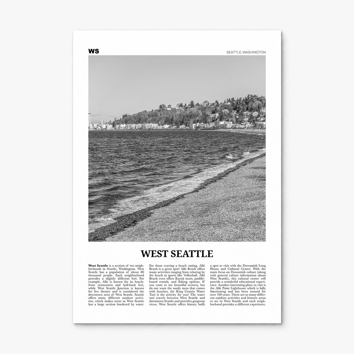 West Seattle Newspaper Poster, print only (unframed)