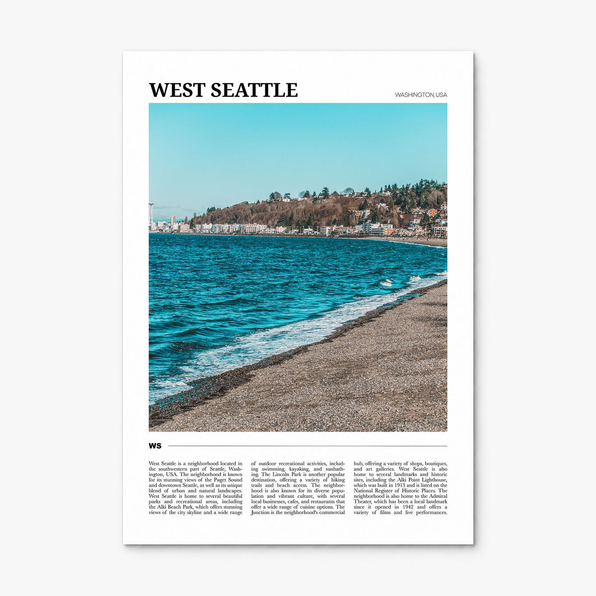 West Seattle Travel Poster, print only (unframed)