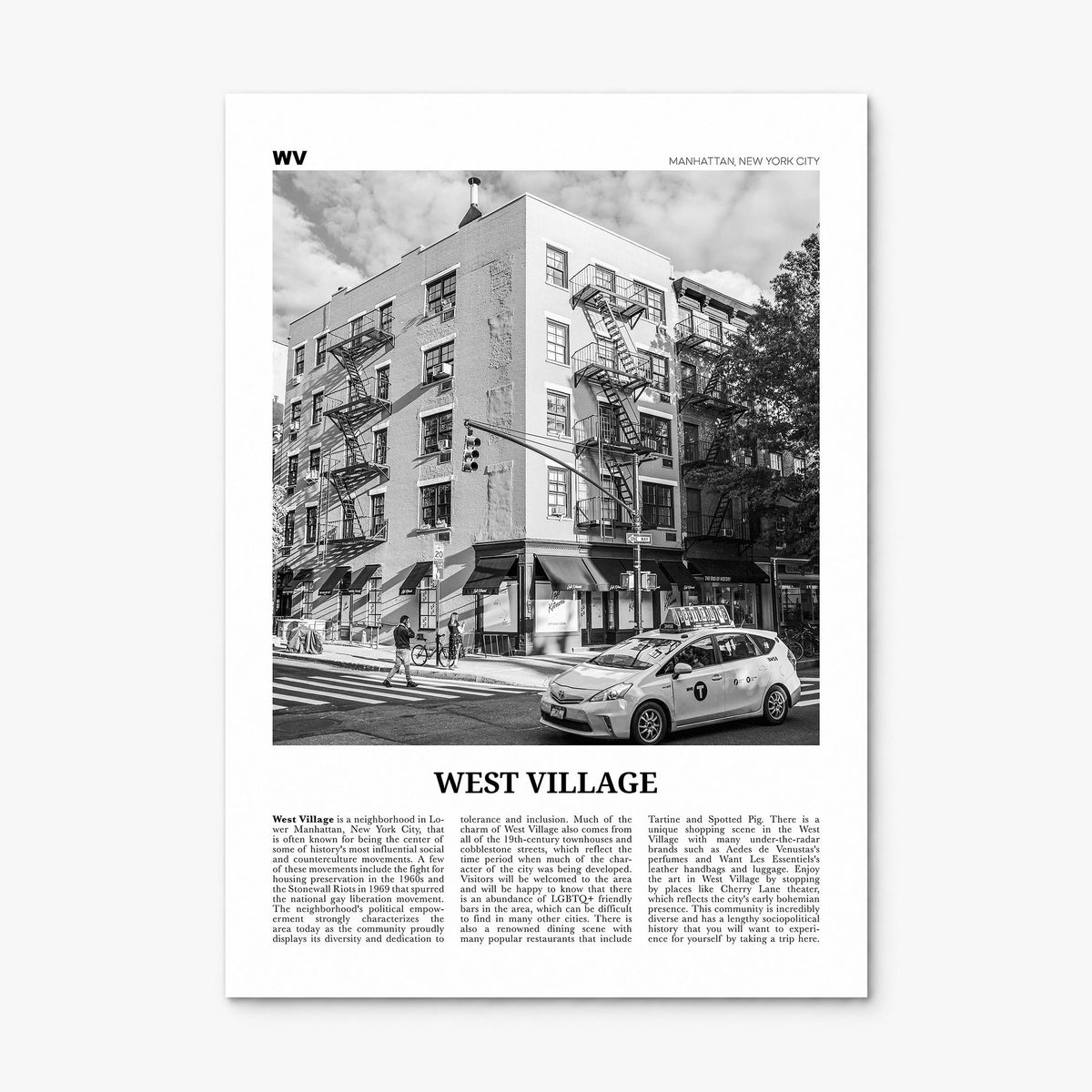 West Village Newspaper Poster, print only (unframed)