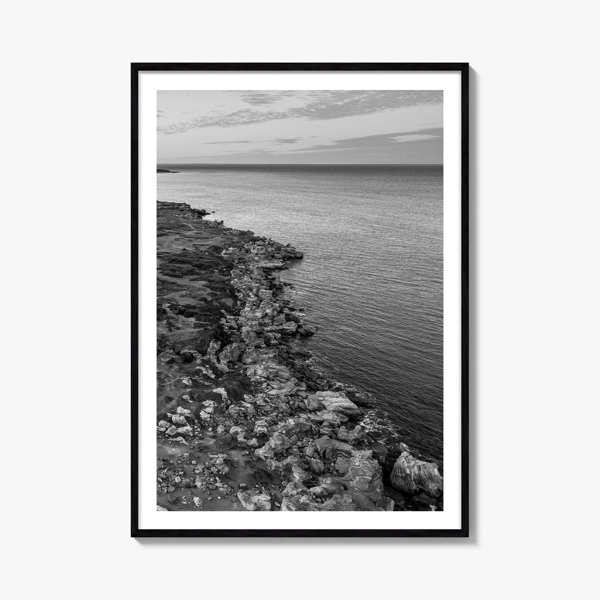 Western Australia black & white photo poster of Australia – vertical wall art, unframed print shown in interior mockup