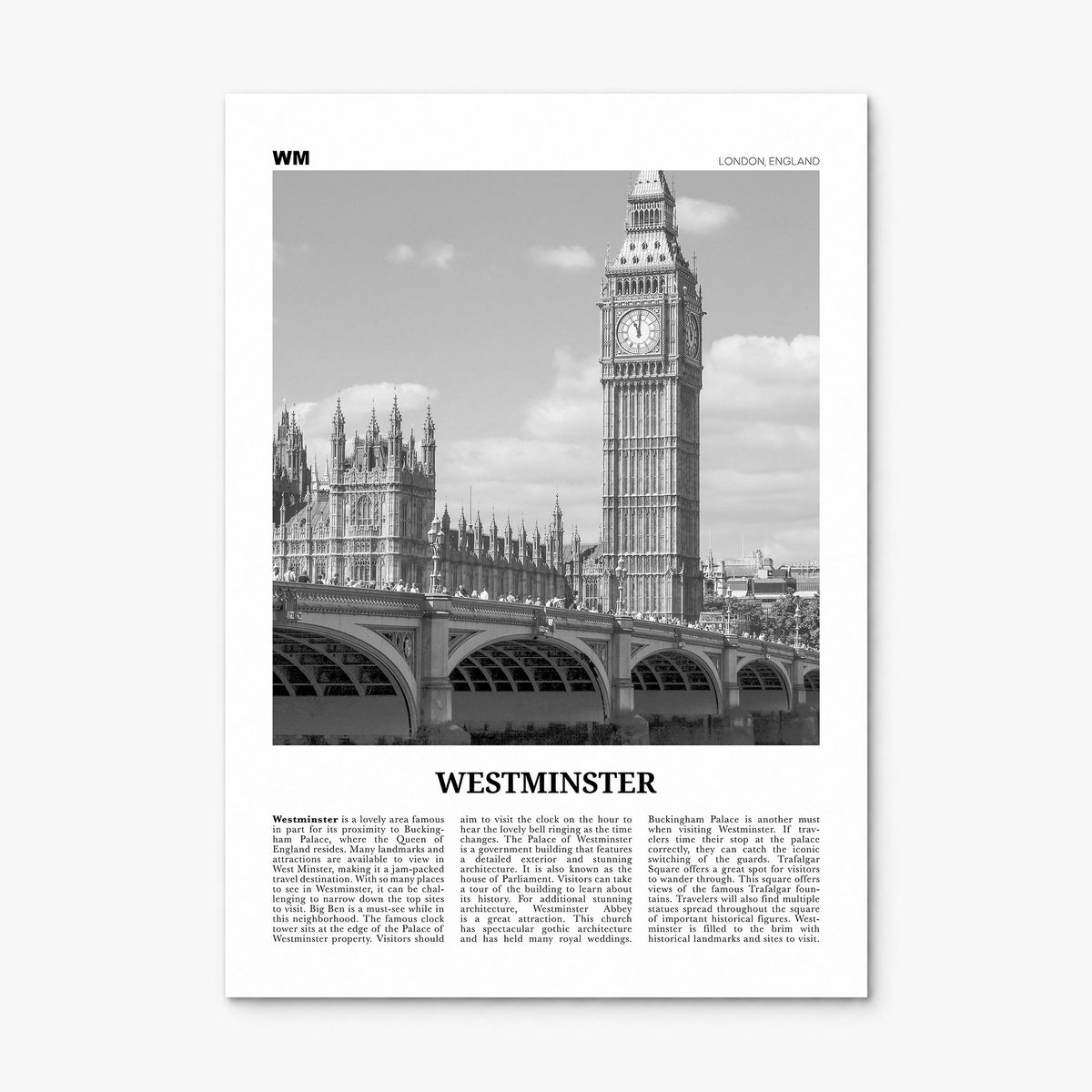 Westminster Newspaper Poster, print only (unframed)