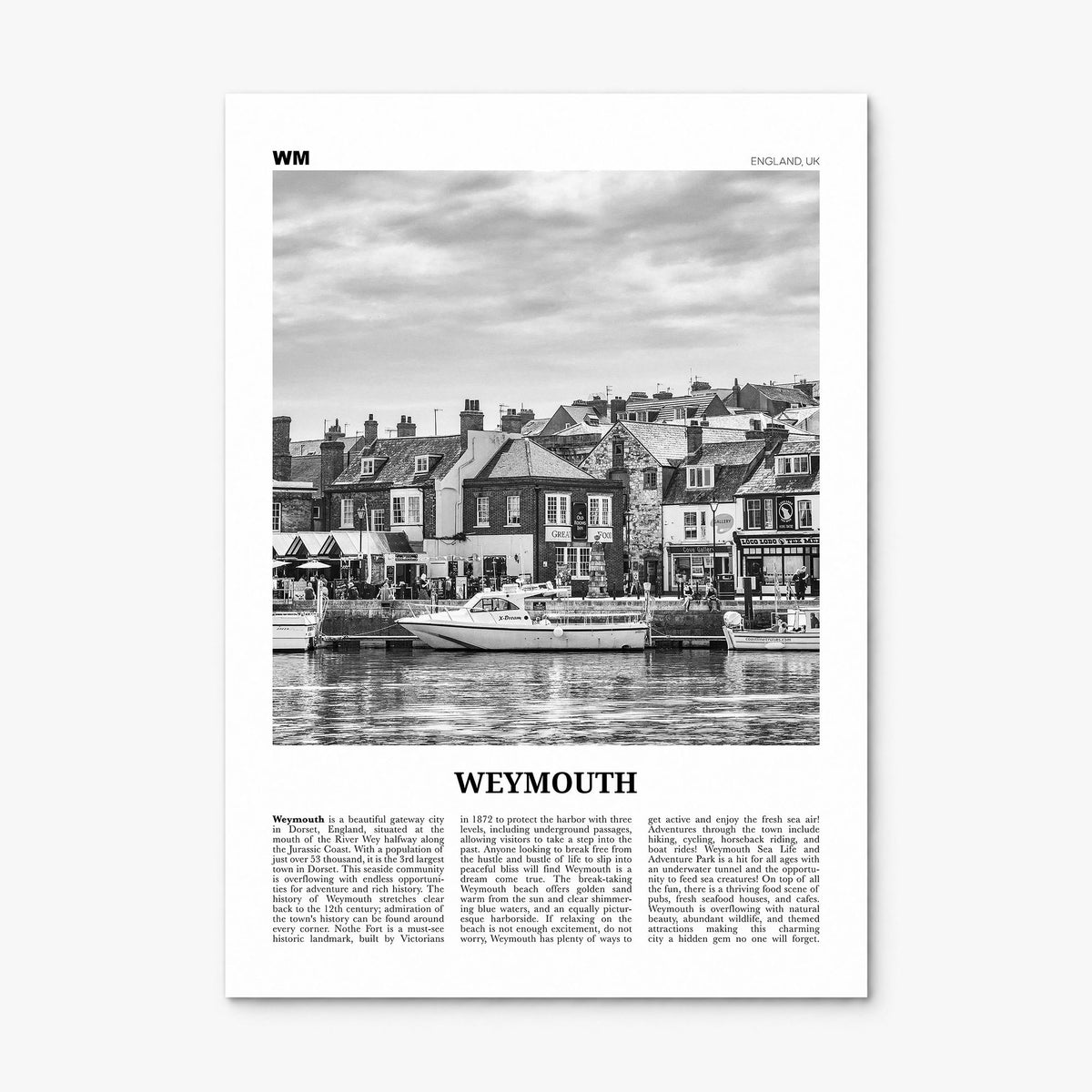 Weymouth Newspaper Poster, print only (unframed)