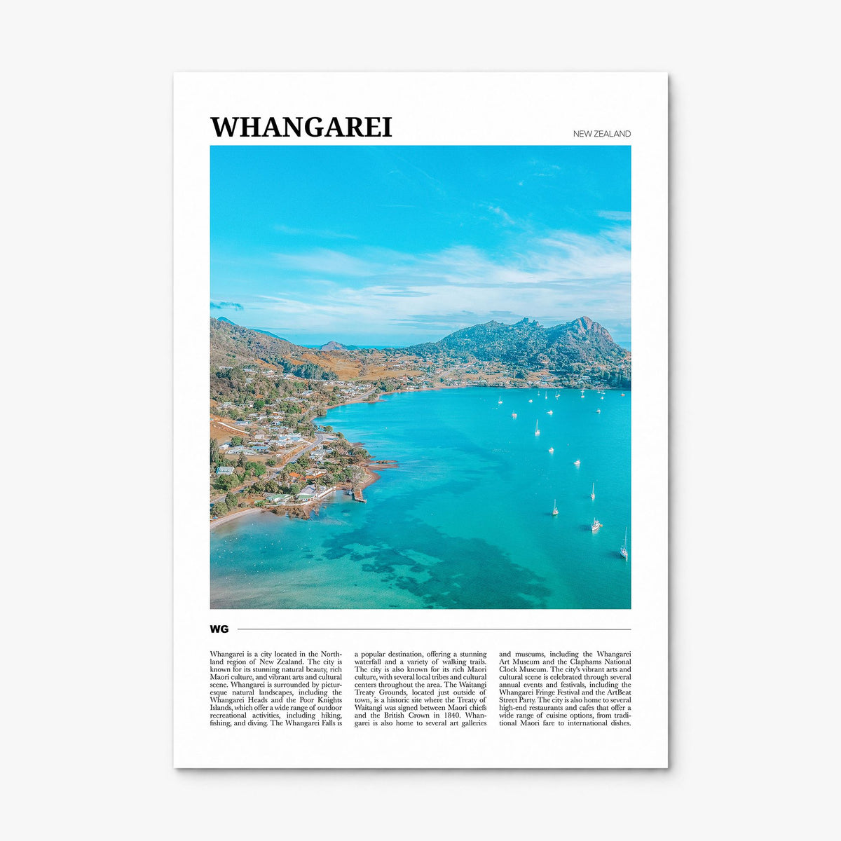 Whangārei Travel Poster, print only (unframed)