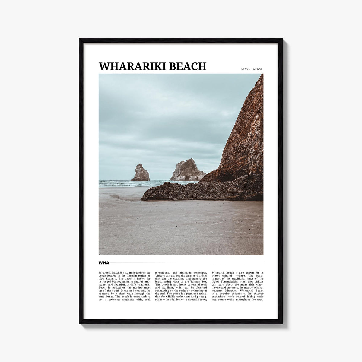 Wharariki Beach Travel Poster