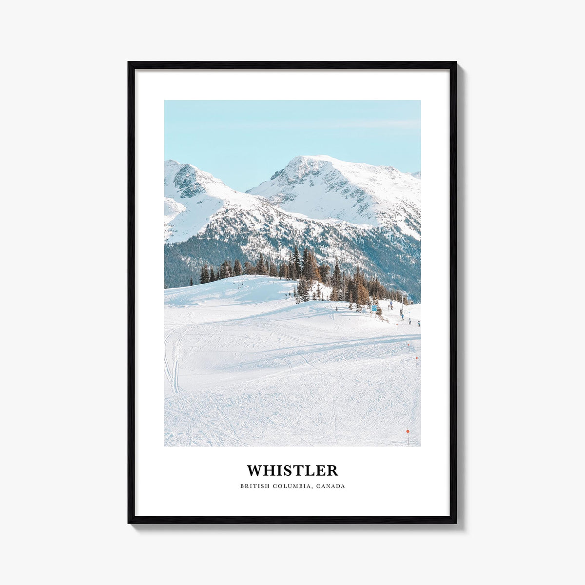 Whistler colorful classic poster of British Columbia, Canada – vertical wall art, unframed print shown in interior mockup