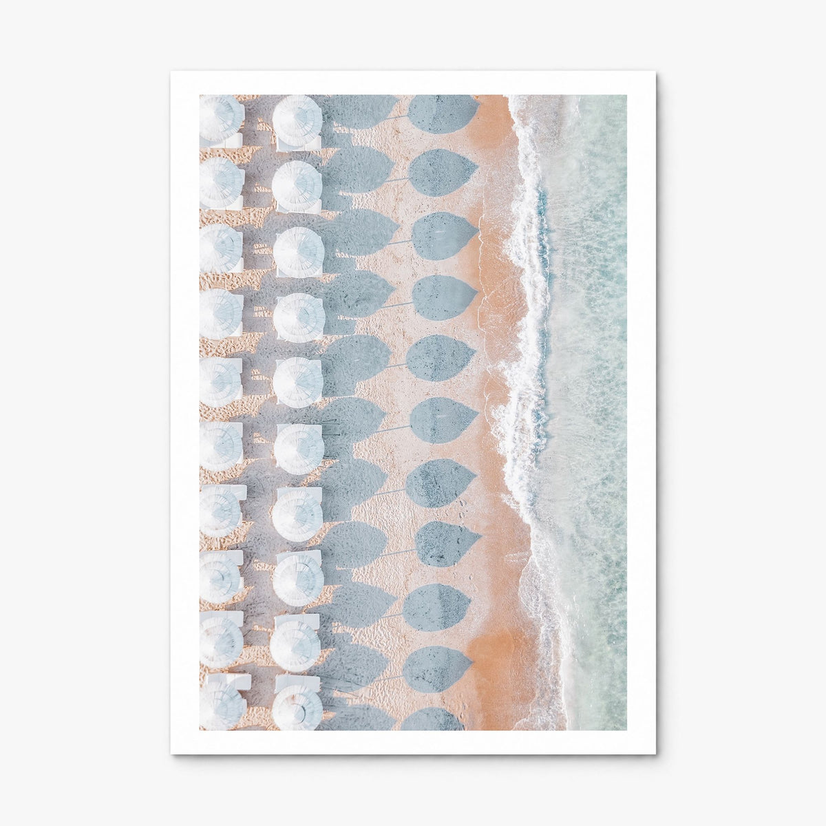 White Umbrellas Photo Poster, print only (unframed), white border
