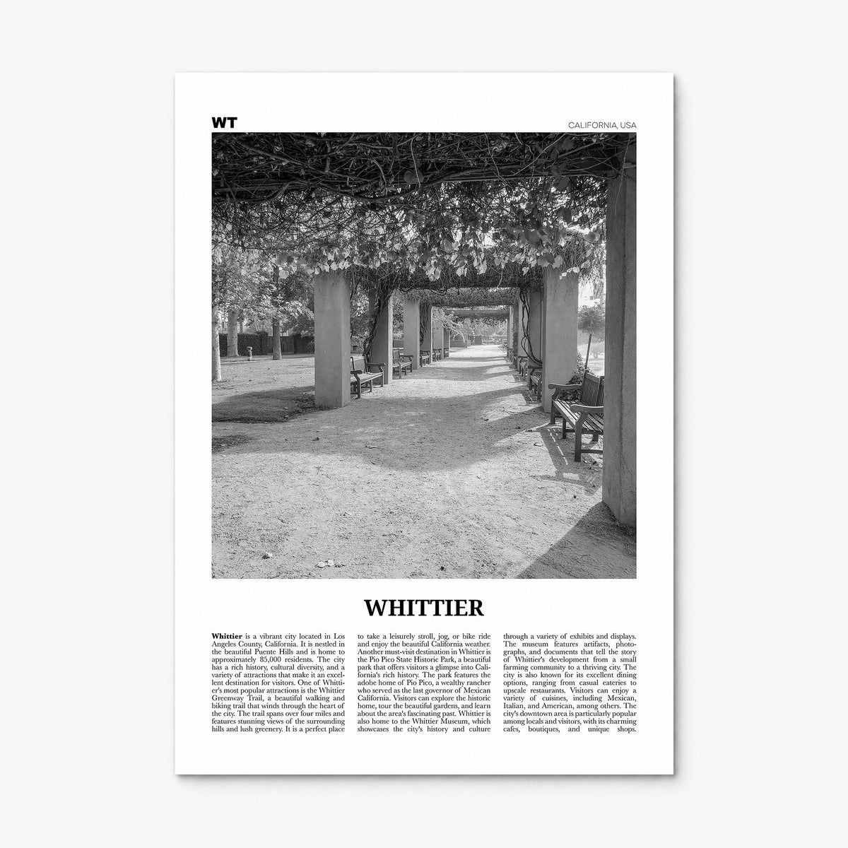Whittier, California Newspaper Poster, print only (unframed)