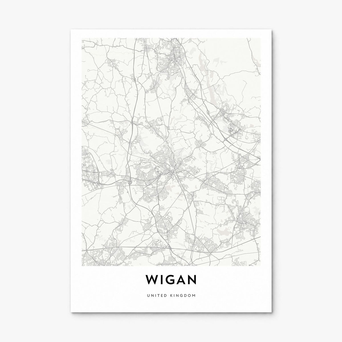 Wigan Map Poster, print only (unframed)