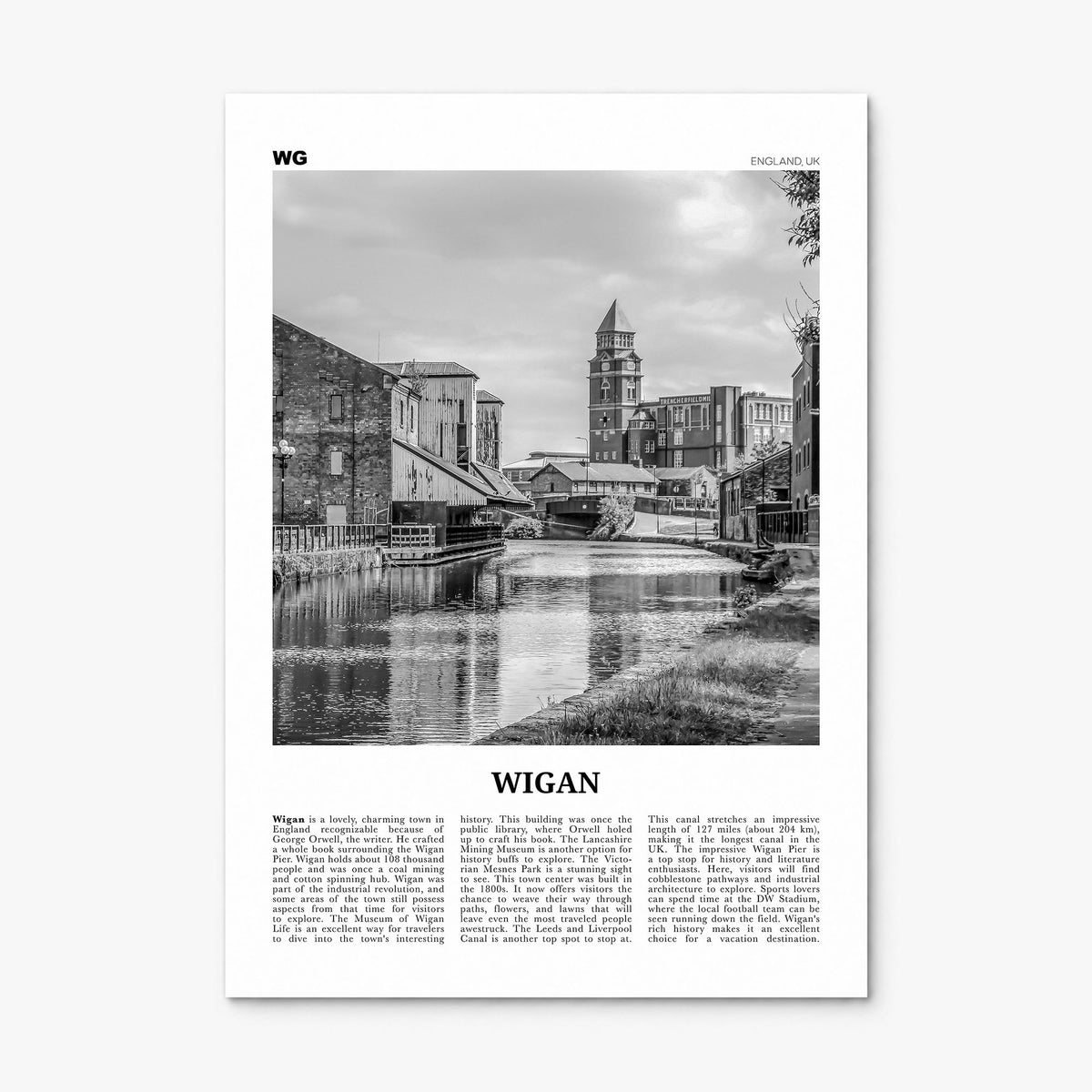 Wigan Newspaper Poster, print only (unframed)