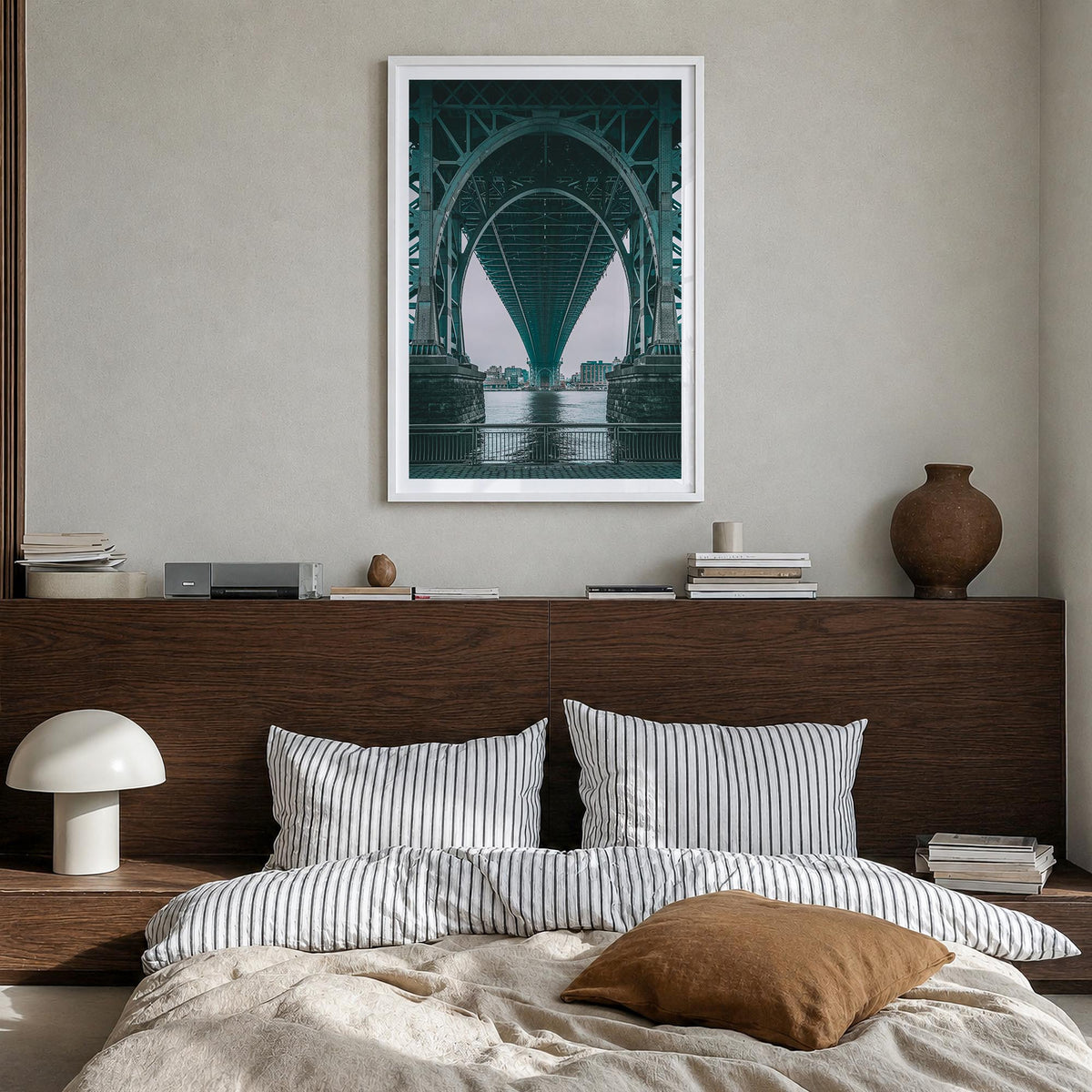 Williamsburg, New York no. 2 colorful photo poster of New York, USA – vertical wall art in white wood frame with white border