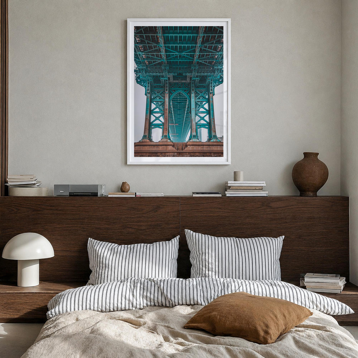 Williamsburg, New York no. 3 colorful photo poster of New York, USA – vertical wall art in white wood frame with white border