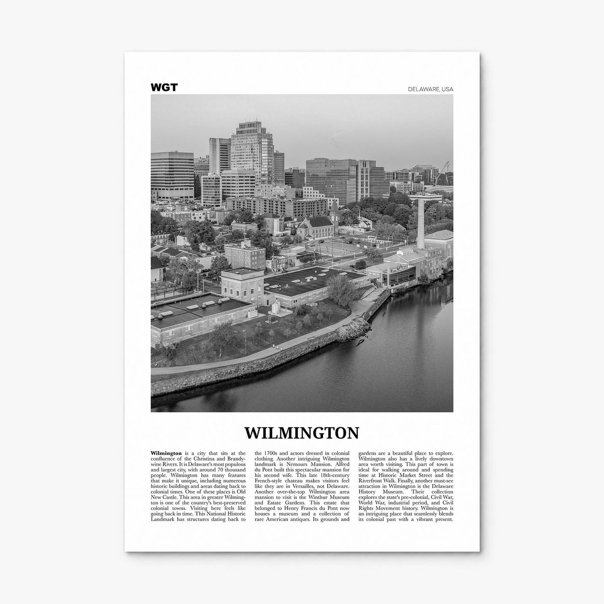 Wilmington, Delaware Newspaper Poster, print only (unframed)