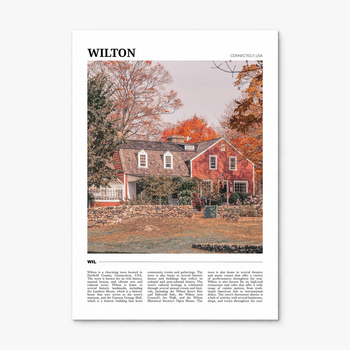 Wilton Travel Poster, print only (unframed)