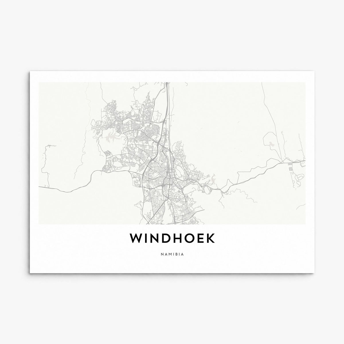 Windhoek Map Poster, print only (unframed)
