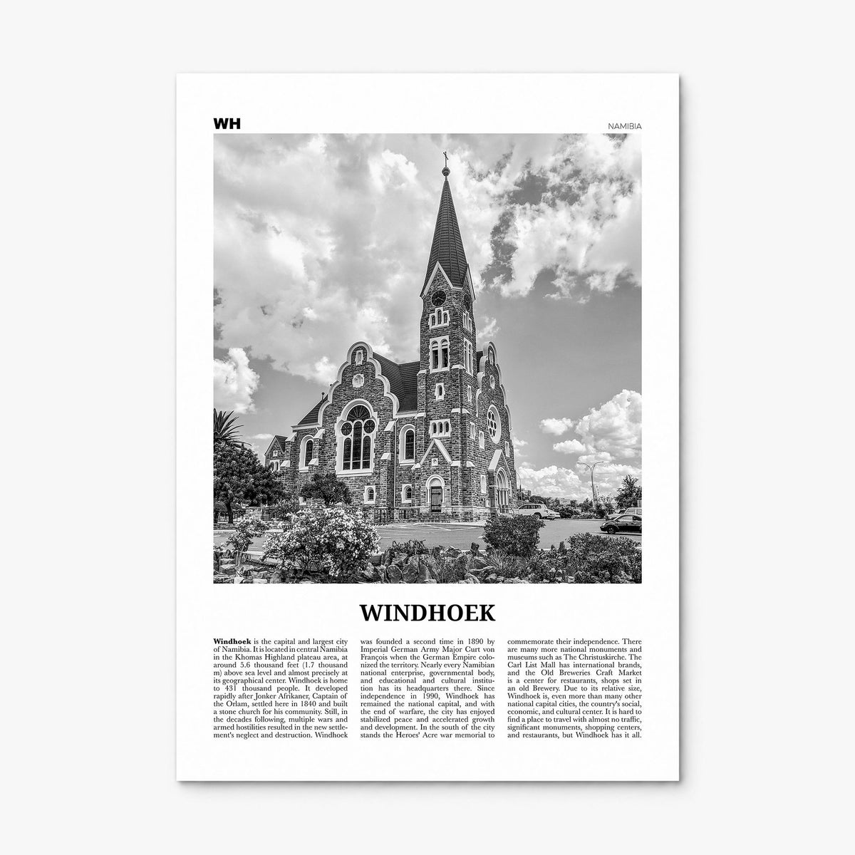 Windhoek Newspaper Poster, print only (unframed)