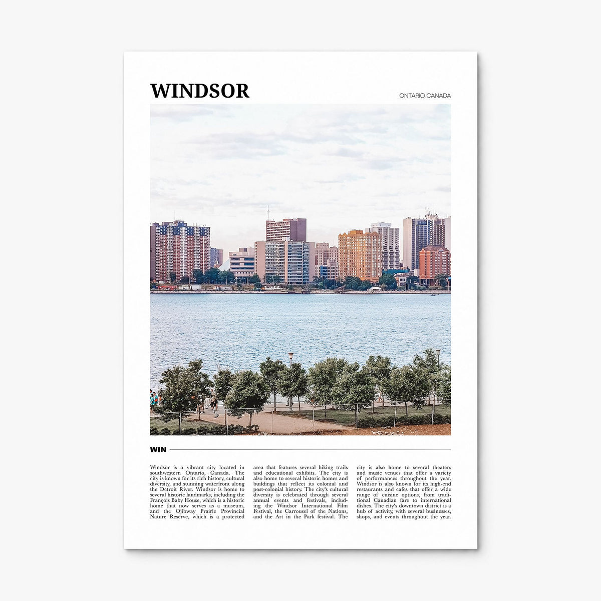 Windsor, Canada Travel Poster, print only (unframed)