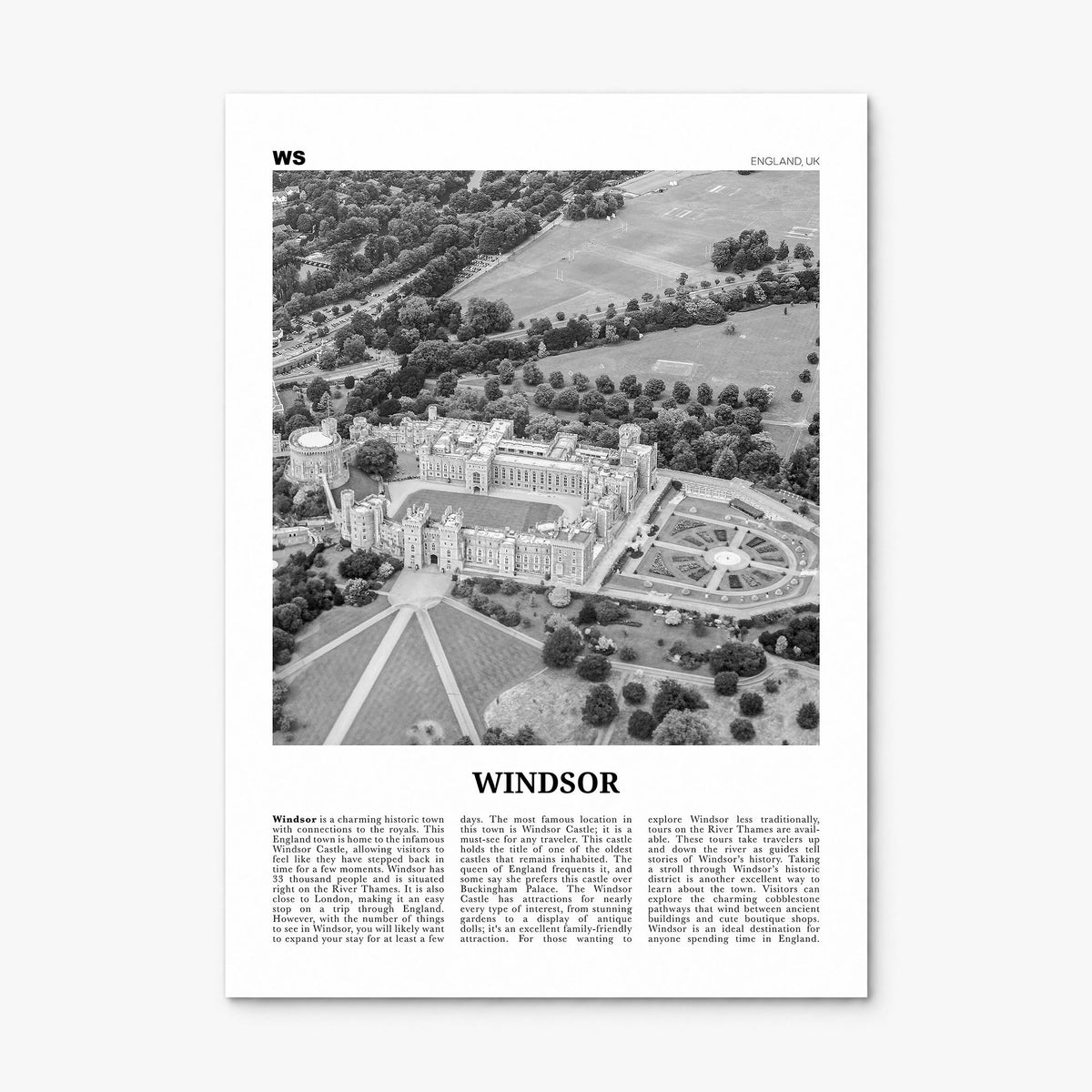 Windsor, England Newspaper Poster, print only (unframed)