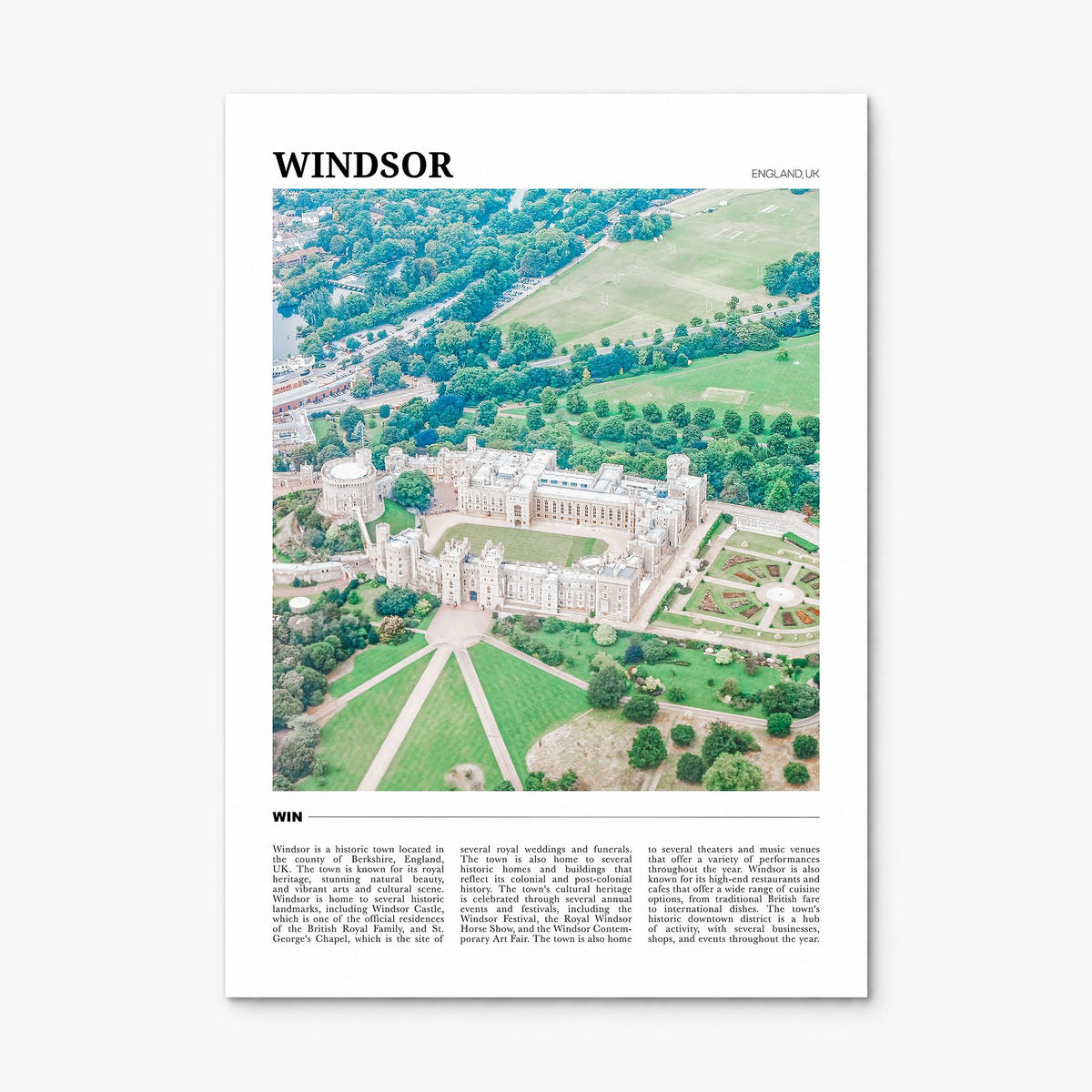 Windsor, England Travel Poster, print only (unframed)