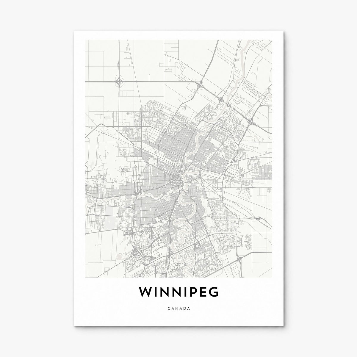 Winnipeg Map Poster, print only (unframed)