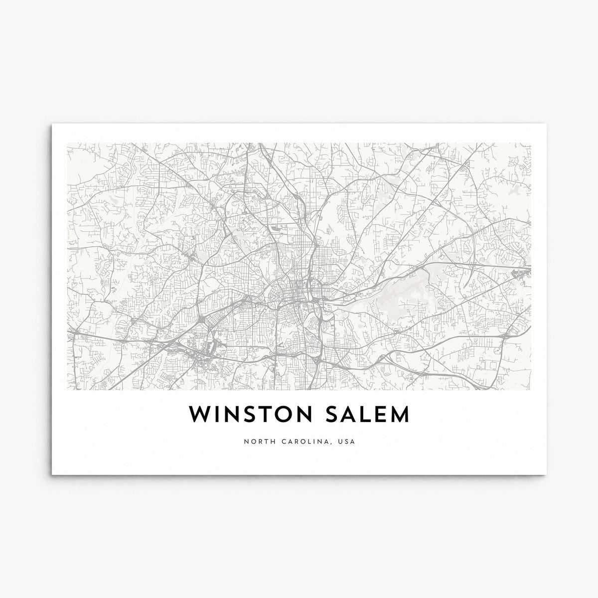 Winston-Salem Map Poster, print only (unframed)