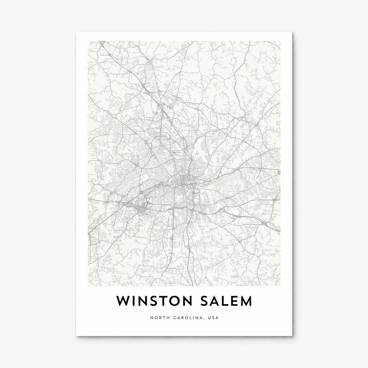 Winston-Salem Map Poster, print only (unframed)