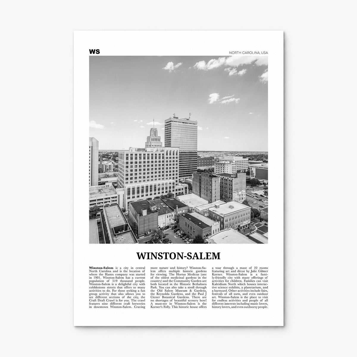 Winston-Salem Newspaper Poster, print only (unframed)