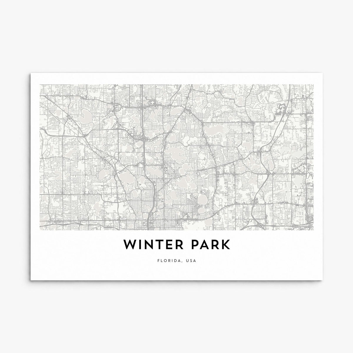 Winter Park Map Poster, print only (unframed)