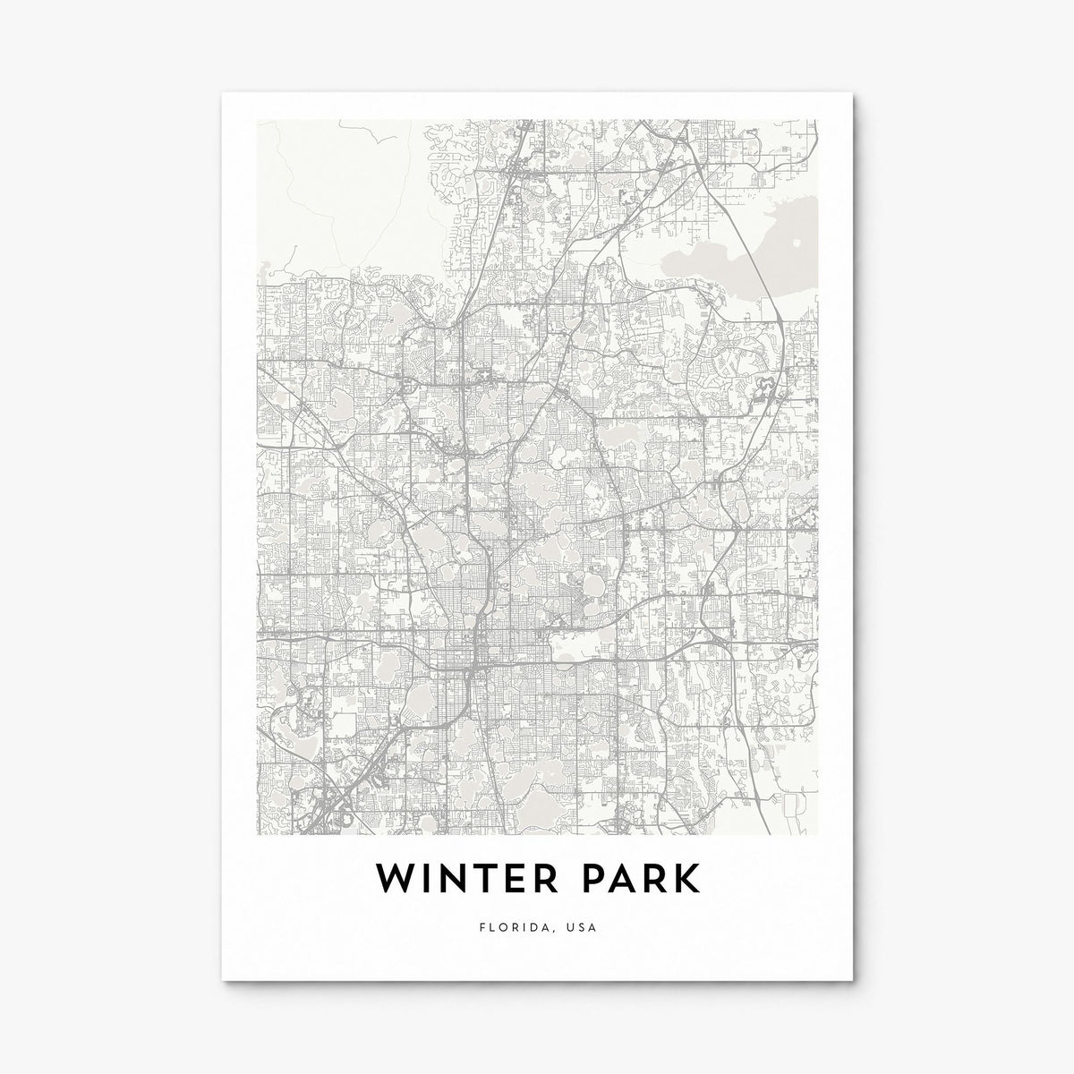 Winter Park Map Poster, print only (unframed)