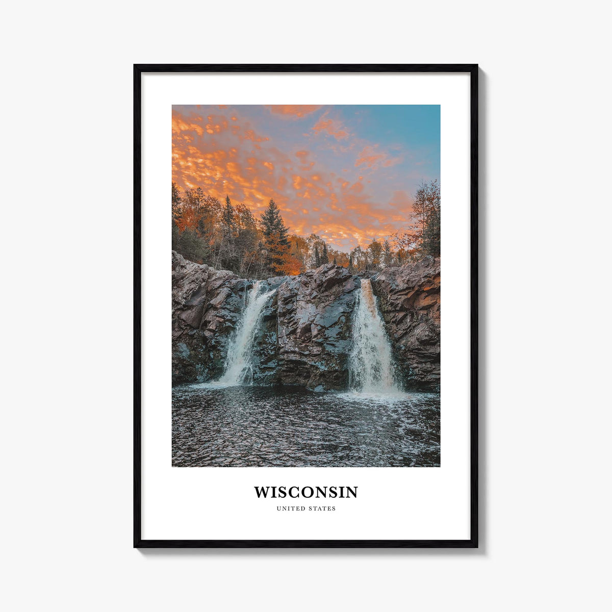 Wisconsin no. 2 colorful classic poster of United States – vertical wall art, unframed print shown in interior mockup