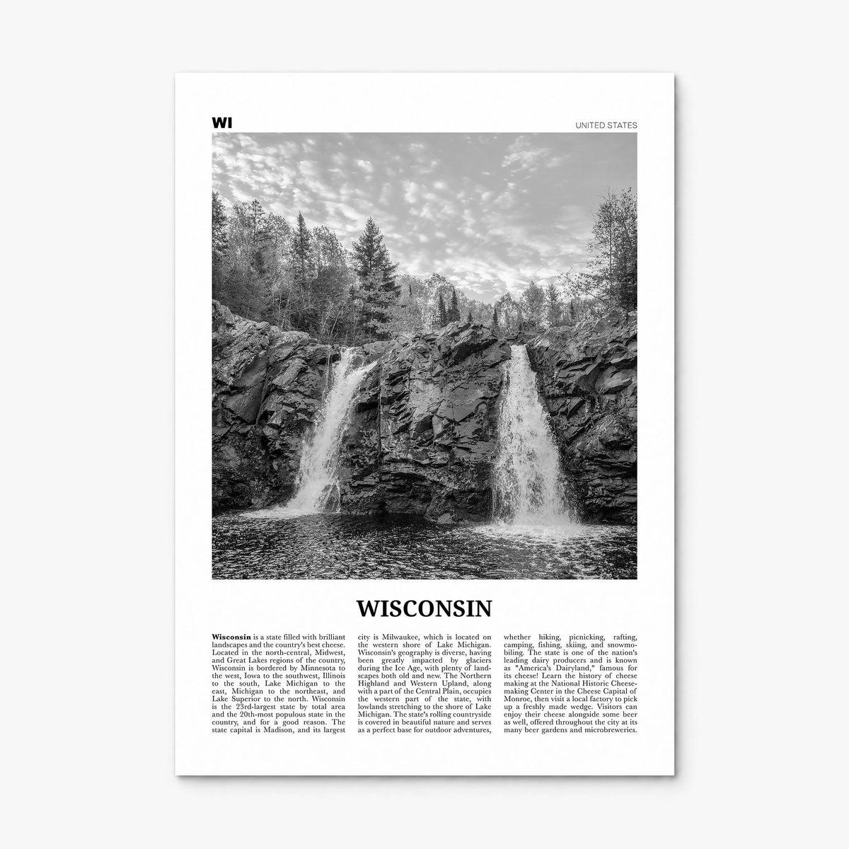 Wisconsin Newspaper No 1 Poster, print only (unframed)