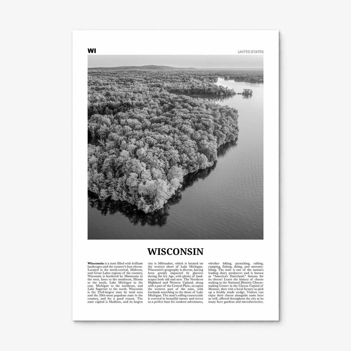 Wisconsin Newspaper No 2 Poster, print only (unframed)