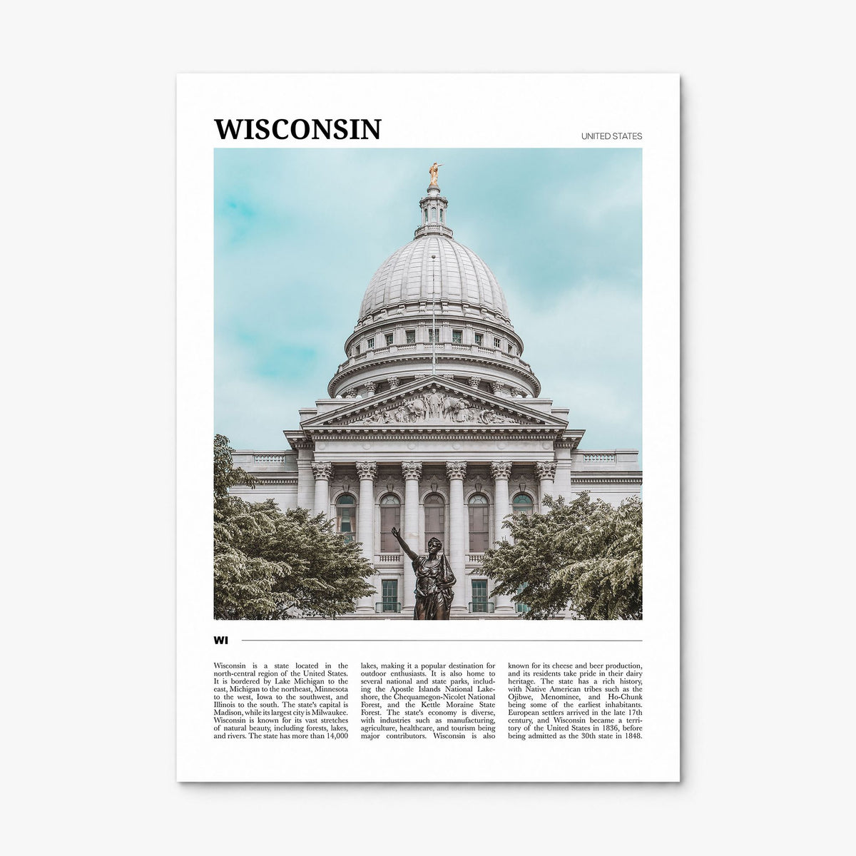 Wisconsin Travel No 1 Poster, print only (unframed)