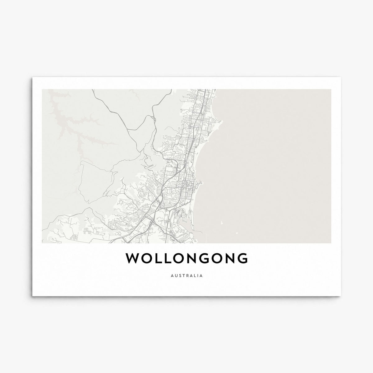 Wollongong Map Poster, print only (unframed)