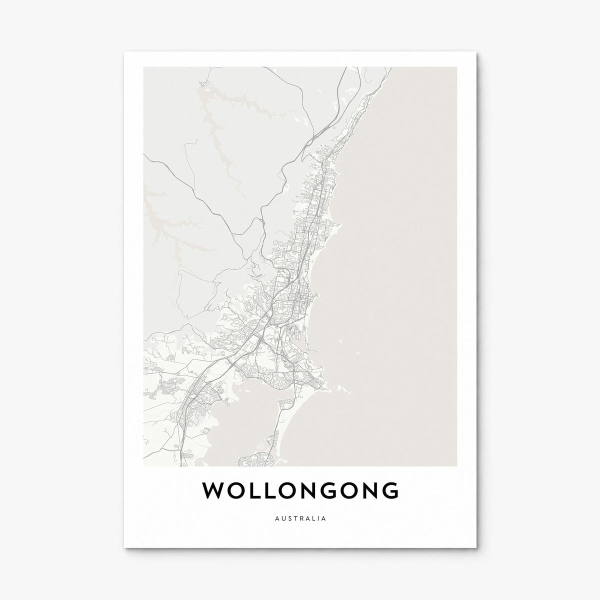 Wollongong Map Poster, print only (unframed)