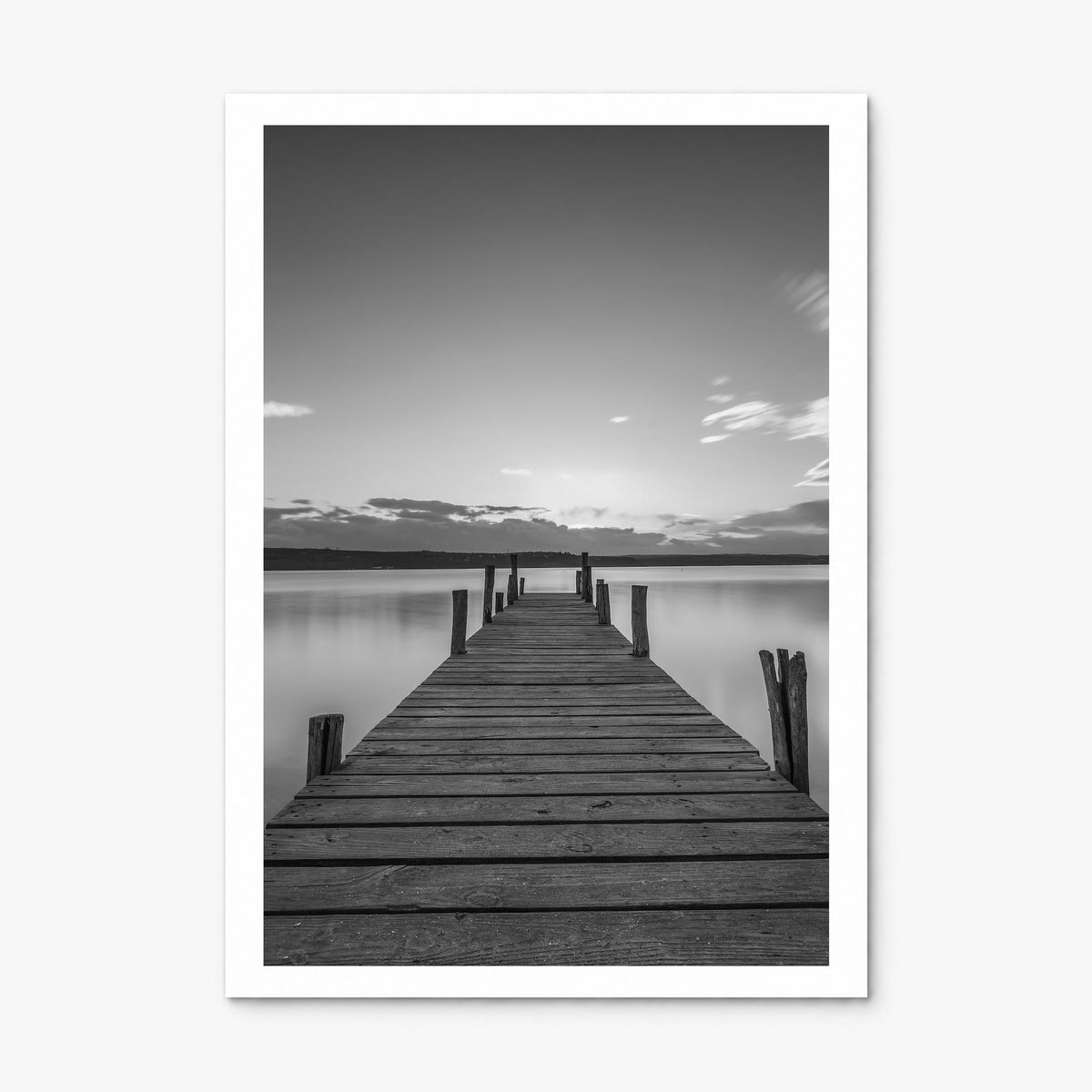 Wooden Dock Photo Poster, print only (unframed), white border