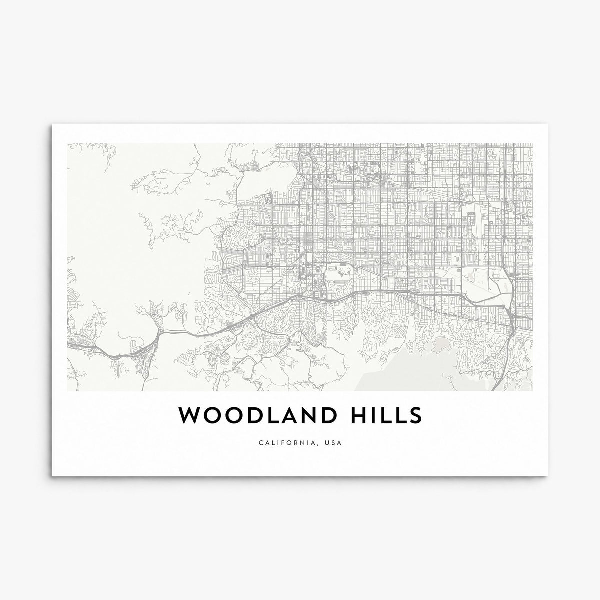 Woodland Hills Map Poster, print only (unframed)