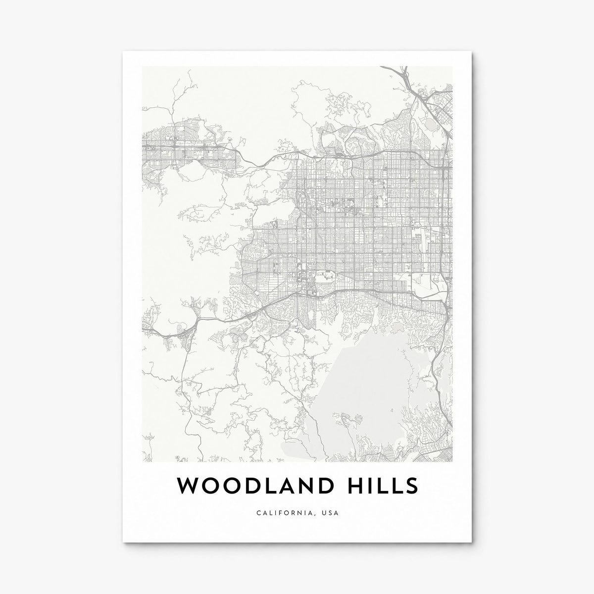 Woodland Hills Map Poster, print only (unframed)