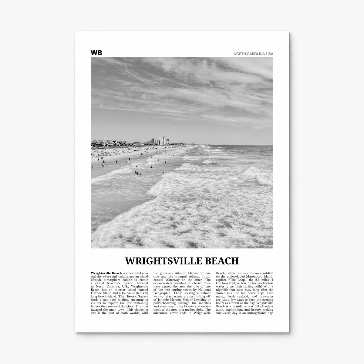 Wrightsville Beach Newspaper No 1 Poster, print only (unframed)